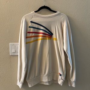 Aviator Nation Daydream Stripe unisex relaxed crew sweatshirt